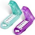 DUBSTAR Pill Cutter Splitter for Small and Tiny Pills, Purple ＆ Cyan
