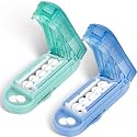 DUBSTAR Pill Cutter Splitter for Small and Tiny Pills, Blue ＆ Cyan
