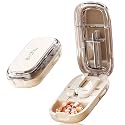 DUBSTAR Pill Cutter Splitter for Small &amp; Tiny Pills Cuts into 1/2 1/4 Beige
