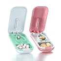 DUBSTAR Pill Cutter Splitter for Small and Tiny Large Pills White ＆ Pink