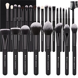ducare synthetic bristles makeup brushes - black  pack of 27  drm-df2725
