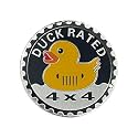 GLSOWEE Duck Badge Rated Car Emblem, 4 x 4 3D Metal Car Badge Decal Sticker