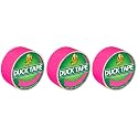 Duck Brand 1265016 Color Duct Tape, Neon Pink, 1.88 Inches x 15 Yards Each Roll, 3 Rolls