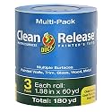 Duck Clean Release Blue Painters Tape, Masking Tape For Paint Projects, 2 in (1.88 in x 60 yd) 3-Pack, 240461