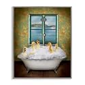 Ducks Bathing Tub Ocean View, 16 x 20 Inch Framed Giclée Print