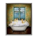 Ducks Bathing Tub Ocean View, 17 x 21 Inch Canvas in Floater Frame