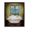 Ducks Bathing Tub Ocean View, 25 x 31 Inch Canvas in Floater Frame