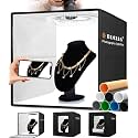 DUCLUS Light Box Photography, 16x16 Inch Photo Light Box with 160 Dimmable LED Lights (CRI 97+), 6 PVC & 2 Paper Backdrops, Portable Studio Box for Product Photography: Jewelry, Food, Shoes