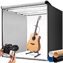 DUCLUS Light Box Photography 39×39 inch, 210 LED Large Photo Light Box with 3 Stepless Dimming Light Panels &amp; 4 Matte PP Backdrops, Professional Photo Background Shooting Tent for Product Photography