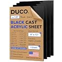 Duco 1/8" Black Cast Acrylic Sheets, 8"x12" Plexiglass Sheets, 4 Pack