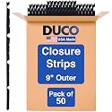 Duco Classic Rib Foam Closure Strips 3ft Long, 9" Rib Spacing - 50 Pack of USA-Made Black Outer Foam Closure Strips for Metal Roofing Panels - Blocks Gaps, Moisture, Noise, &amp; Dust (No Adhesive)