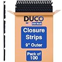 Duco Classic Rib Foam Closure Strips 3ft Long, 9" Rib Spacing - 100 Pack of USA-Made Black Outer Foam Closure Strips for Metal Roofing Panels - Blocks Gaps, Moisture, Noise, &amp; Dust (No Adhesive)