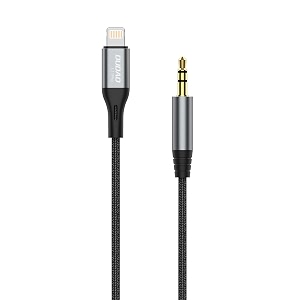 dudao l11pro ligtning to 35mm aux cable 1m33f car stereo audio cable for car and speakers compatible with iphone 14 131211xxr876 ipad grey