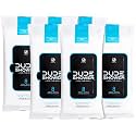DUDE Wipes Fragrance Free On-The-Go Shower Wipes - Extra-Large and Thick Cleansing Body-Wipes for Travel - Infused with Vitamin E and Aloe, 8 Count (Pack of 6)
