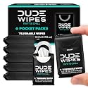 DUDE Wipes Mint Chill Pocket Packs, Adult Flushable Travel Wipes, 48 Count