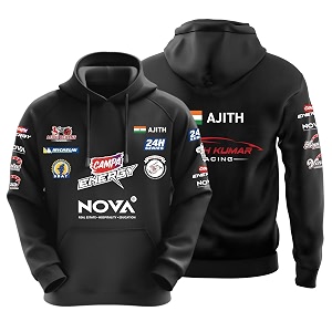 DUDEME Ajith Racing Hoodie Black New