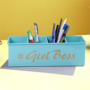 dudki 4 compartment desk organizer pen holder for study table office desk