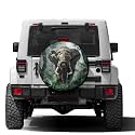 Dujiea Angry Elephant Spare Tire Cover with Backup Camera Hole, Universal Wheel Tire Cover Tire Protectors for Trailer RV Van SUV Truck Camper and Many Vehicle 15inch