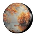 Dujiea Autumn Scenery Spare Tire Cover, Universal Wheel Tire Cover Waterproof Dust-Proof Tire Protectors for Trailer Rv SUV Truck Camper and Many Vehicle 14 15 16 17 Inch