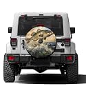 Dujiea Bass Fish Jump- Spare Tire Cover with Backup Camera Hole, Universal Wheel Tire Cover Tire Protectors for Trailer RV Van SUV Truck Camper and Many Vehicle 15inch