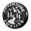 Dujiea Black Adventure Awaits Spare Tire Cover, Universal Wheel Tire Cover Waterproof Dust-Proof Tire Protectors for Trailer Rv SUV Truck Camper and Many Vehicle 14 15 16 17 Inch