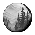 Dujiea Black and White Mountain Scenery Spare Tire Cover, Universal Wheel Tire Cover Waterproof Dust-Proof Tire Protectors for Trailer Rv SUV Truck Camper and Many Vehicle 14 15 16 17 Inch