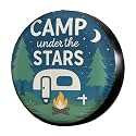Dujiea Camp Under Stars Spare Tire Cover, Universal Wheel Tire Cover Waterproof Dust-Proof Tire Protectors for Trailer Rv SUV Truck Camper and Many Vehicle 14 15 16 17 Inch