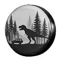 Dujiea Camping Dinosaur Spare Tire Cover, Universal Wheel Tire Cover Waterproof Dust-Proof Tire Protectors for Trailer Rv SUV Truck Camper and Many Vehicle 14 15 16 17 Inch