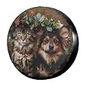 Dujiea Cat and Dog Wearing A Wre Spare Tire Cover, Universal Wheel Tire Cover Waterproof Dust-Proof Tire Protectors for Trailer Rv SUV Truck Camper and Many Vehicle 14 15 16 17 Inch