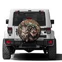 Dujiea Cat and Dog Wearing A Wre Spare Tire Cover with Backup Camera Hole, Universal Wheel Tire Cover Tire Protectors for Trailer RV Van SUV Truck Camper and Many Vehicle 15inch