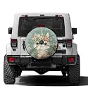 Dujiea Cat with Unicorn Horn Spare Tire Cover with Backup Camera Hole, Universal Wheel Tire Cover Tire Protectors for Trailer RV Van SUV Truck Camper and Many Vehicle 15inch