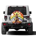 Dujiea Cowgirl Riding A Horse Spare Tire Cover with Backup Camera Hole, Universal Wheel Tire Cover Tire Protectors for Trailer RV Van SUV Truck Camper and Many Vehicle 16inch
