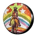 Dujiea Cowgirl Riding A Horse Spare Tire Cover, Universal Wheel Tire Cover Waterproof Dust-Proof Tire Protectors for Trailer Rv SUV Truck Camper and Many Vehicle 14 15 16 17 Inch