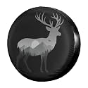 Dujiea Deer Mountain Silhouette Spare Tire Cover, Universal Wheel Tire Cover Waterproof Dust-Proof Tire Protectors for Trailer Rv SUV Truck Camper and Many Vehicle 14 15 16 17 Inch