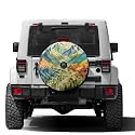 Dujiea GO to Mountain Spare Tire Cover with Backup Camera Hole, Universal Wheel Tire Cover Tire Protectors for Trailer RV Van SUV Truck Camper and Many Vehicle 16inch
