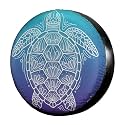Dujiea Gradient Sea Turtle Spare Tire Cover, Universal Wheel Tire Cover Dust-Proof Tire Protectors for Trailer Rv Van SUV Truck Camper and Many Vehicle 14 15 16 17 Inch
