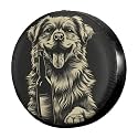 Dujiea Happy Dog with A Bottle Spare Tire Cover, Universal Wheel Tire Cover Waterproof Dust-Proof Tire Protectors for Trailer Rv SUV Truck Camper and Many Vehicle 14 15 16 17 Inch