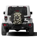 Dujiea Happy Dog with A BottLe Spare Tire Cover with Backup Camera Hole, Universal Wheel Tire Cover Tire Protectors for Trailer RV Van SUV Truck Camper and Many Vehicle 14inch