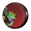 Dujiea Red-Eye Tree Frog Spare Tire Cover, Universal Wheel Tire Cover Dust-Proof Tire Protectors for Trailer Rv Van SUV Truck Camper and Many Vehicle 14 15 16 17 Inch