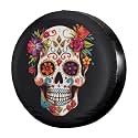 Dujiea Sugar Skull Spare Tire Cover, Universal Wheel Tire Cover, Dust-Proof Tire Protectors for Trailer Rv Van SUV Truck Camper and Many Vehicle 14 15 16 17 Inch