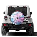 Dujiea Tie Dye Spare Tire Cover with Backup Camera Hole, Universal Wheel Tire Cover Tire Protectors for Trailer Rv SUV Truck Camper and Many Vehicle 14inch