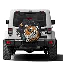 Dujiea Tiger with Moon Spare Tire Cover with Backup Camera Hole, Universal Wheel Tire Cover Tire Protectors for Trailer RV Van SUV Truck Camper and Many Vehicle 15inch