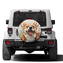 Dujiea Watercolor Cute Corgi Spare Tire Cover with Backup Camera Hole, Universal Wheel Tire Cover Tire Protectors for Trailer RV Van SUV Truck Camper and Many Vehicle 15inch