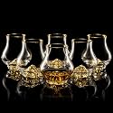 DUJUST Curvaceous Whiskey Glasses Set of 6 (7oz/205ml), Crystal Whiskey Glasses with 24K Gold Mountain, Old Fashioned Glass for Brandy/Cognac/Bourbon/Tequila, Luxury Gift, BPA-Free & Lead-Free