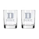Duke Blue Devils 2-Sided Satin Finish Rock Glass Set of 2 14oz