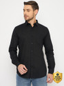 DUKE Men Solid Casual Black Shirt