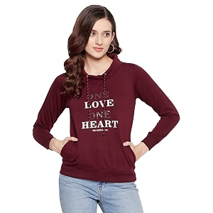 duke stardust women full sleeve cowl neck sweatshirt lfx753_wine_s