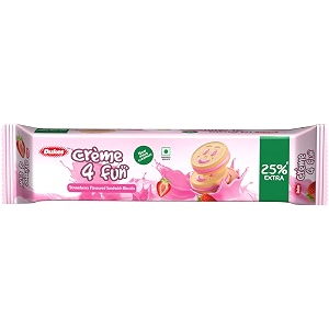 dukes crme 4 fun strawberry flavoured sandwich biscuits 150gm