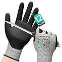 DULFINE A3/A4/A9 Cut Resistant 2/3/6/12 Pairs Work Gloves for Men & Women