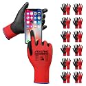DULFINE Touchscreen Work Gloves for Women 12 Pairs, PU Coated